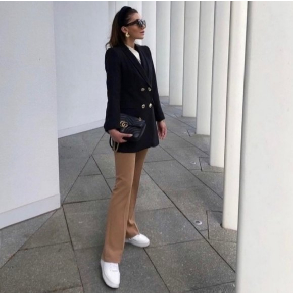 NWT * Zara Double Breasted Long Blazer Jacket - Picture 8 of 12